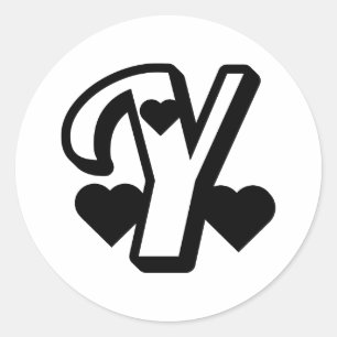 zwart, negro, raven, sable, letter Y stickers groo