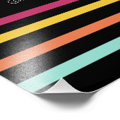 Zwart & Neon 40e Retro Stripe Zitting Grafiek Foto Afdruk (Hoek)