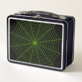 Zwart neon groen spinnenweb Halloween patroon (Voorkant)