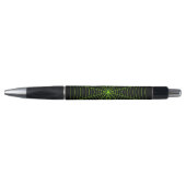 Zwart neon groen spinnenweb Halloween patroon Pen (Voorkant)