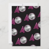 Zwart Neon Roze Disco Ball Veertig 40e Verjaardag Kaart (Achterkant)