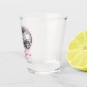 Zwart Neon Roze Disco Ball Veertig 40e Verjaardag Shot Glas (Rechts)