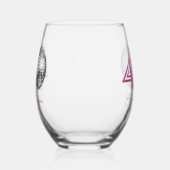 Zwart Neon Roze Disco Ball Veertig 40e Verjaardag Wijnglas Zonder Voet (Rechts)