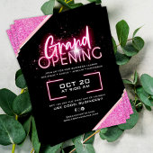 Zwart Neon Roze Glitterij Zakelijk Grote Openingsa Flyer
