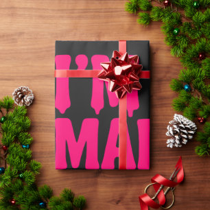 Zwart Neon Roze Inpakpapier –