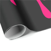 Zwart Neon Roze Inpakpapier – (Rol Hoek)
