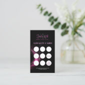 Zwart Neon Roze Schoonheidssalon QR Code Loyalitei Visitekaartje (Staand voorkant)