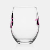 Zwart Neon Roze Veertig 40e Verjaardag Wijnglas Zonder Voet (Links)