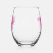 Zwart Neon Roze Veertig 50ste Verjaardag Wijnglas Zonder Voet (Links)