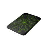 Zwart neongroen spinweb Halloween patroon Badmat (Gekanteld)