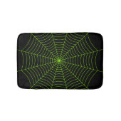 Zwart neongroen spinweb Halloween patroon Badmat (Voorkant)