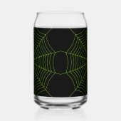 Zwart neongroen spinweb Halloween patroon Blikvorm Glas (Links)