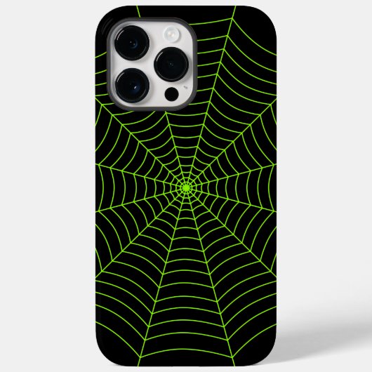 Zwart neongroen spinweb Halloween patroon Case-Mate iPhone Case (Achterkant)