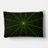 Zwart neongroen spinweb Halloween patroon Etui (Achterkant)