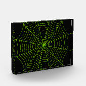 Zwart neongroen spinweb Halloween patroon Fotoblokken (Links)