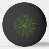 Zwart neongroen spinweb Halloween patroon Pingpongbal (Voorkant)