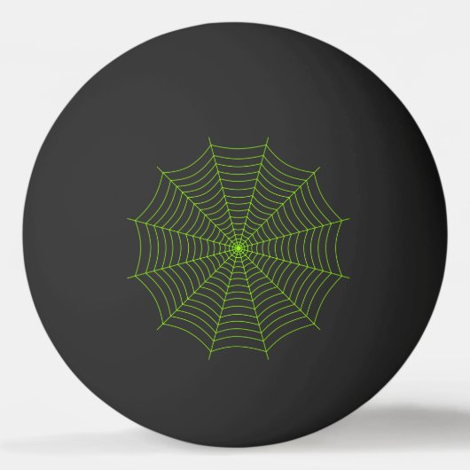 Zwart neongroen spinweb Halloween patroon Pingpongbal (Achterkant)
