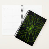 Zwart neongroen spinweb Halloween patroon Planner (Display)