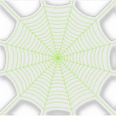 Zwart neongroen spinweb Halloween patroon Sticker (Voorkant)