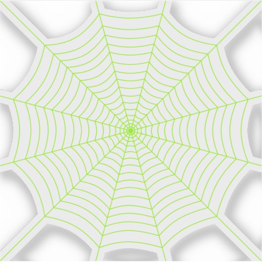 Zwart neongroen spinweb Halloween patroon Sticker (Voorkant)