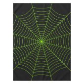 Zwart neongroen spinweb Halloween patroon Tafelkleed (Voorkant)