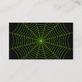 Zwart neongroen spinweb Halloween patroon Visitekaartje (Voorkant)