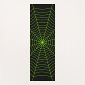 Zwart neongroen spinweb Halloween patroon Yogamat (Voorkant)