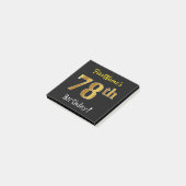 Zwart, Nep Goud 78e Verjaardag, Met Eigen Naam Post-it® Notes (Schuin)