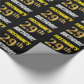 Zwart, Nepgoud, "29e VERJAARDAG" Cadeaupapier (Hoek)