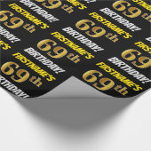 Zwart, Nepgoud, "69e VERJAARDAG" Cadeaupapier (Hoek)