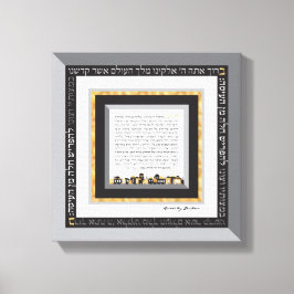 Zwart & Nepgoud Jeruzalem Hafrashat Challah Canvas Afdruk