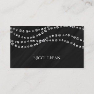Zwart & nepsilver bling moderne glamour visitekaartje