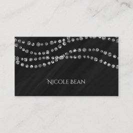 Zwart & nepsilver glans moderne glamour visitekaartje