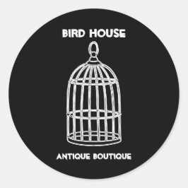 Zwart Nest Antieke Decoratieve Vogelhuis Ronde Sticker