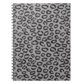 Zwart netto kant met luipaardpatroon op wit notitieboek (Voorkant)