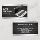 Zwart-netwerkcomputercomputer Reparatietechnicus v Visitekaartje (Voorkant / Achterkant)