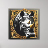 Zwart neushoorngoud sier lijst canvas afdruk (Voorkant)