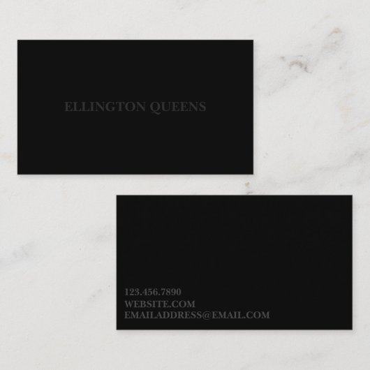 Zwart neutraal toon visitekaartje (Voorkant / Achterkant)
