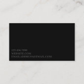 Zwart neutraal toon visitekaartje (Achterkant)