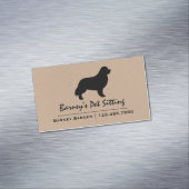 Zwart Newfoundland Hond Silhouet Visitekaartje Magneet (Voorbeeld)