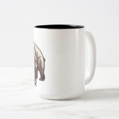 Zwart niet knoeien met Mama Beer Baby Beer Tweekleurige Koffiemok (Voorkant rechts)