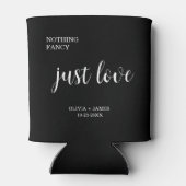 Zwart Niets Moois Alleen Liefde Trouwfeest Blikjeskoeler (Achterkant)