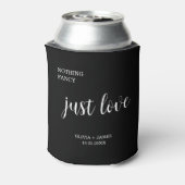 Zwart Niets Moois Alleen Liefde Trouwfeest Blikjeskoeler (Blikje Achterkant)