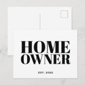 Zwart nieuw onroerend goed voor thuiseigenaar briefkaart (Voorkant / Achterkant)