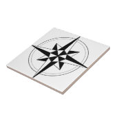 Zwart nitisch kompas tegeltje (Zijkant)