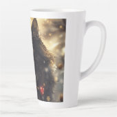 Zwart Noors Bos Kat Digitale Kunst Latte Mok (Rechts)