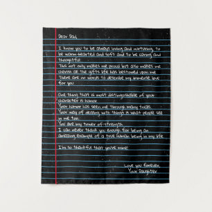 Zwart notebook Papa Letter Cadeaus voor vader Wandkleed