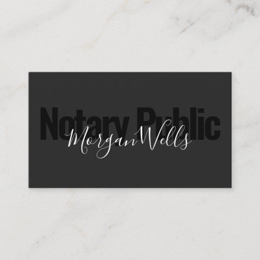 Zwart noteerbaar Visitekaartje overheidstekenaar (Voorkant)