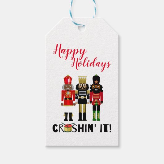 Zwart Notenkraker "Crushin' It" Gift Label Cadeaulabel (Voorkant)