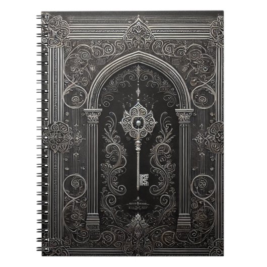 Zwart notitieboek in cotische stijl (Voorkant)